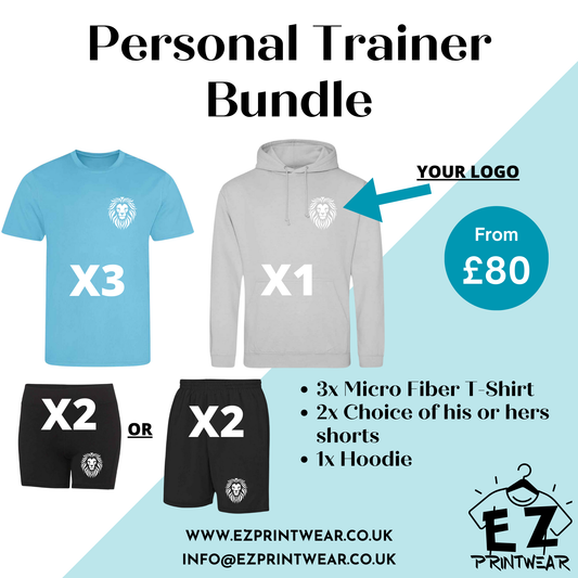 Gymwear - Gymwear PT Bundle - T-Shirt/Shorts/Hoodie Set - Bundled Gym Clothing - Personalised workwear