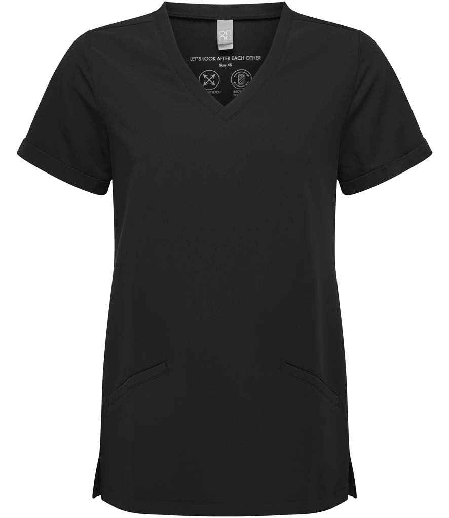 Enhance your workwear with our Beauty Scrub Stretch Tunic, made from breathable four-way stretch fabric. This tunic offers a durable, crease-resistant, and easy-care solution for busy beauty professionals. The modern fit, V neck, and roll-up sleeves with bar tacks add a stylish touch, while back darts provide a flattering silhouette. With two front slanted pockets and side vents, it's perfect for comfort and functionality. Machine washable up to 60°C, this tunic is a must-have for any beauty professional's 