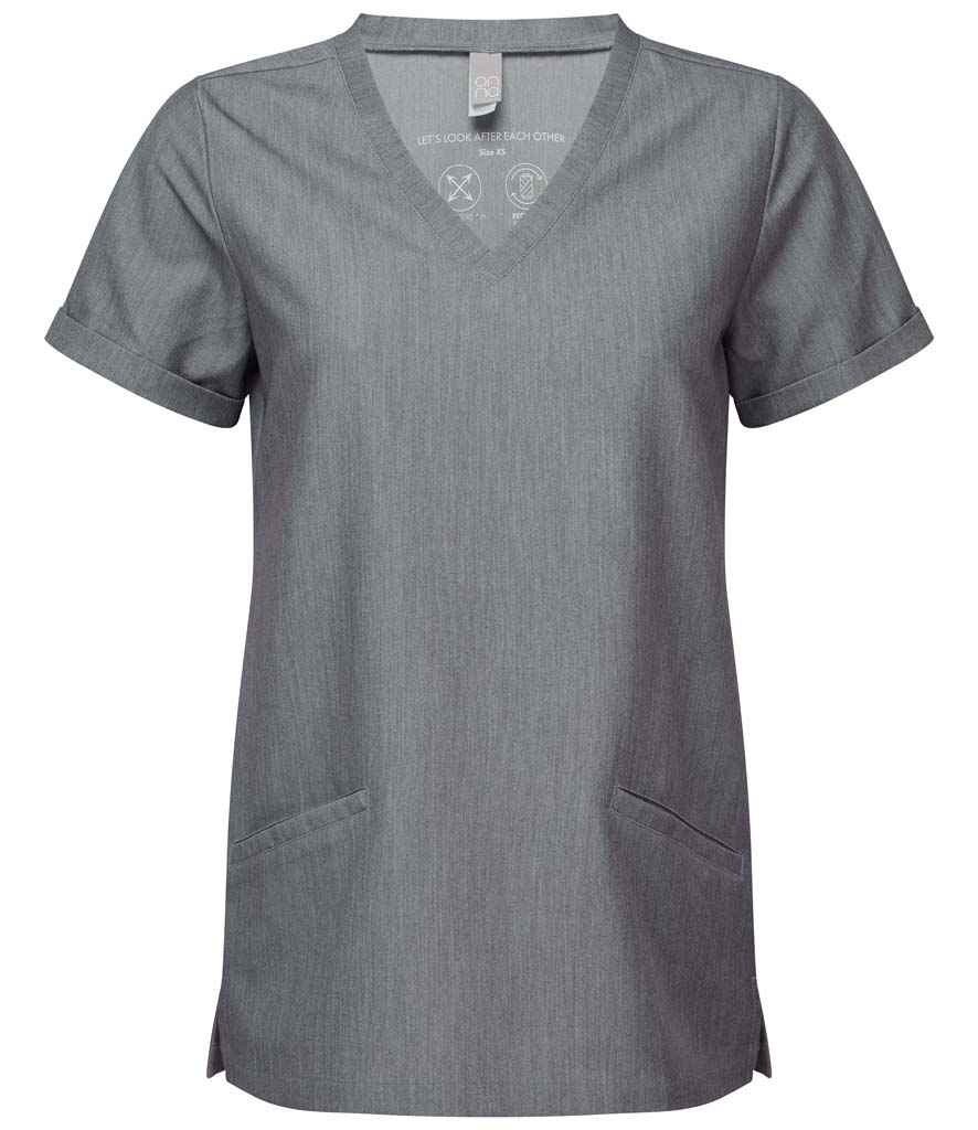 Enhance your workwear with our Beauty Scrub Stretch Tunic, made from breathable four-way stretch fabric. This tunic offers a durable, crease-resistant, and easy-care solution for busy beauty professionals. The modern fit, V neck, and roll-up sleeves with bar tacks add a stylish touch, while back darts provide a flattering silhouette. With two front slanted pockets and side vents, it's perfect for comfort and functionality. Machine washable up to 60°C, this tunic is a must-have for any beauty professional's 