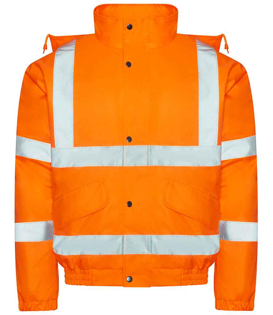 Workwear Hi Vis Bomber Jacket - Personalised Workwear - Professional Hi Vis Bomber Jacket - Printed Hi Vis Bomber Jacket