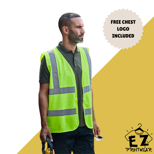 Workwear Hi Vis Vest - Personalised Workwear - Professional Hi Vis - Printed Hi Vis Vest