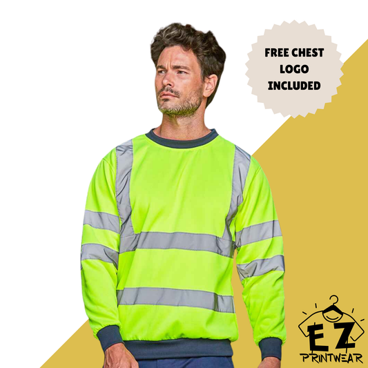 Workwear Hi Vis Sweatshirt - Personalised Workwear - Professional Hi Vis Sweatshirt - Printed Hi Vis Sweatshirt