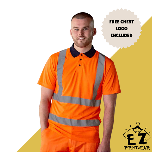 Workwear Hi Vis Polo Shirt - Personalised Workwear - Professional Hi Vis Polo Shirt - Printed Hi Vis Polo Shirt