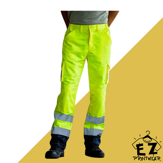 Workwear Hi Vis Cargo Trade Trousers - Workwear - Professional Work Hi Vis Trousers